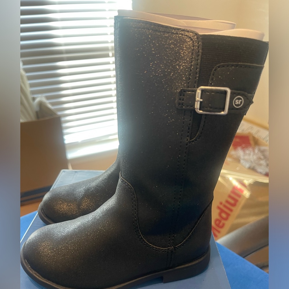 Girl’s Size 7W - Black Glittery Boots (or Girl’s Size 8W - Brown Boots)